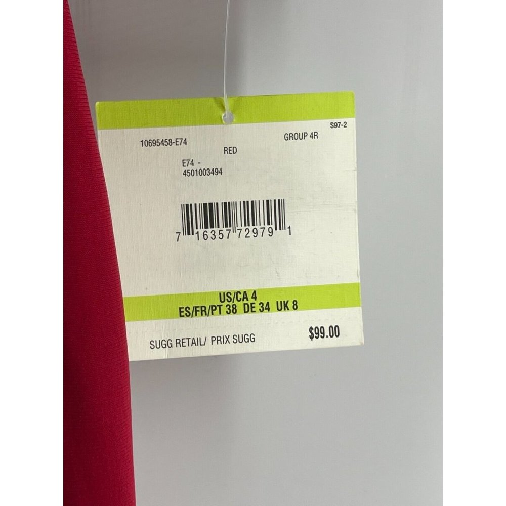 NWT Anne Klein Women's Long Sleeve Red V Neck Party Wrap Dress Size 4 - Picture 5 of 12